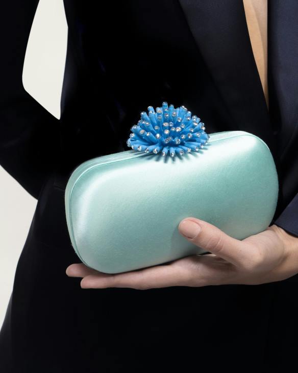 Aquazzura Anemone Clutch BLUE 8TLF360