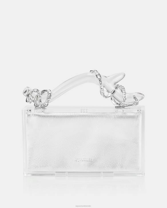 Aquazzura Capri Crush Clutch SILVER 8TLF382