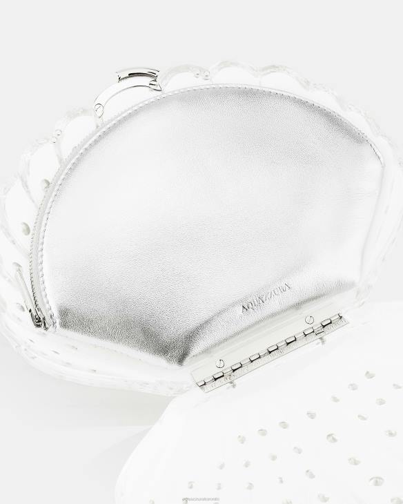 Aquazzura Crystal Shell Clutch SILVER 8TLF337