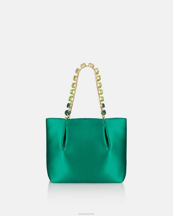 Aquazzura Galactic Crystal Mini Tote GREEN 8TLF411