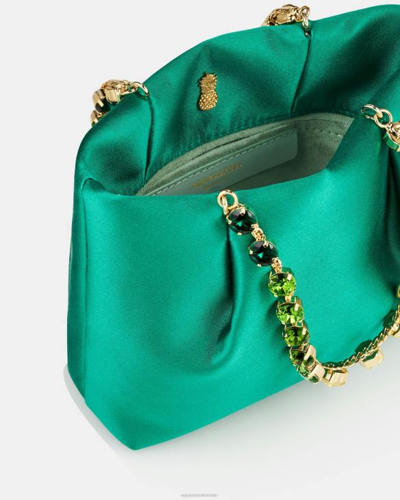 Aquazzura Galactic Crystal Mini Tote GREEN 8TLF411