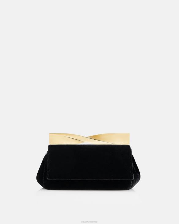 Aquazzura Mini Twist Clutch BLACK 8TLF314