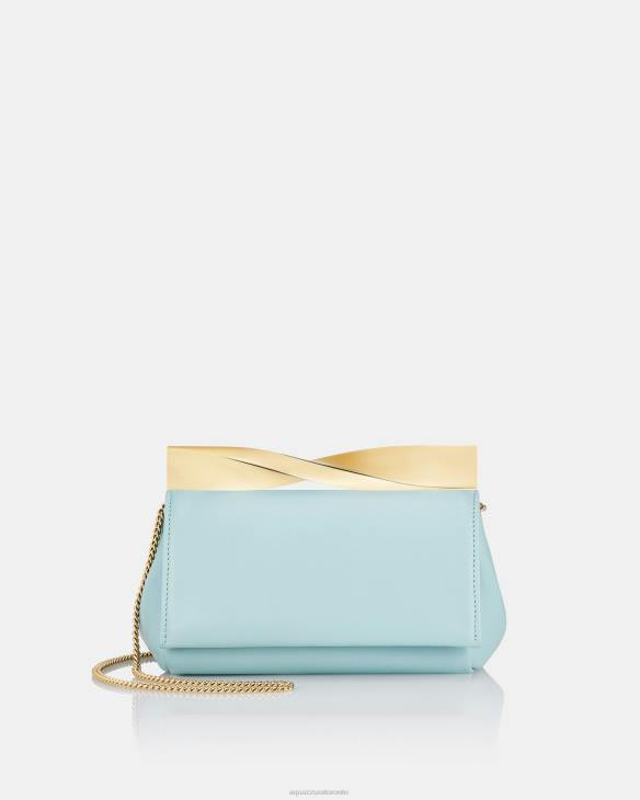 Aquazzura Mini Twist Clutch BLUE 8TLF380