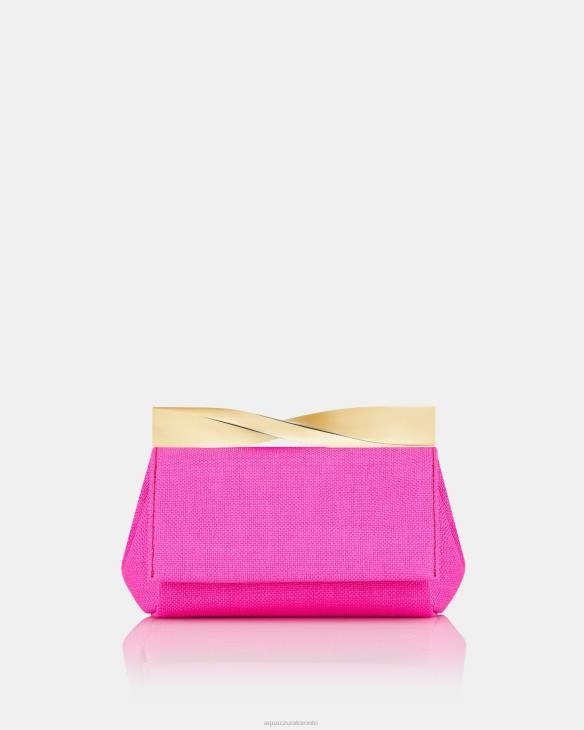 Aquazzura Mini Twist Clutch Fuchsia 8TLF396