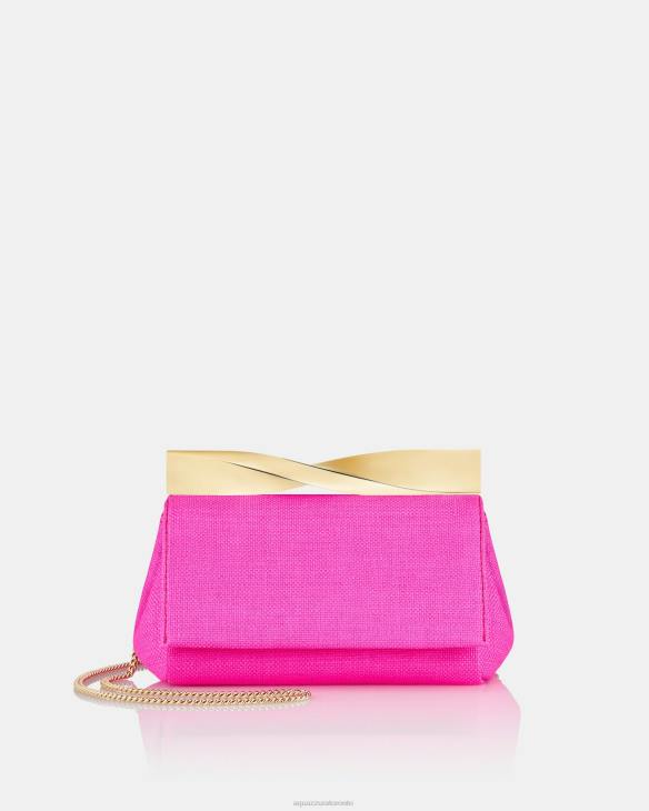 Aquazzura Mini Twist Clutch Fuchsia 8TLF396