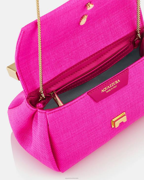 Aquazzura Mini Twist Clutch Fuchsia 8TLF396