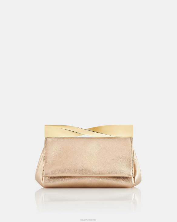 Aquazzura Mini Twist Clutch GOLD 8TLF374