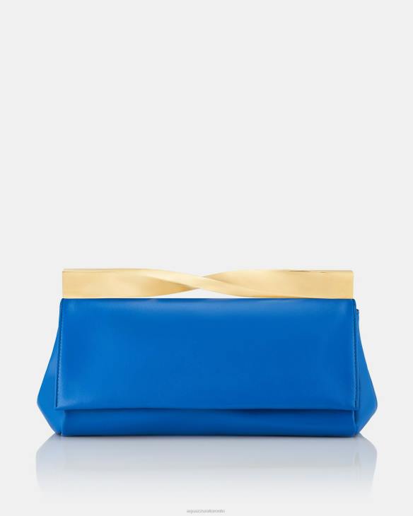 Aquazzura Twist Clutch BLUE 8TLF391