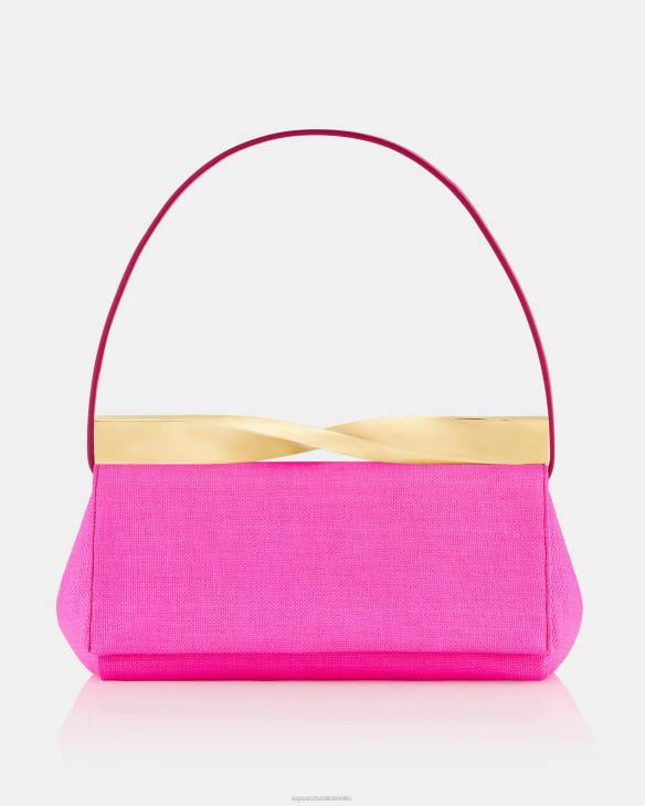 Aquazzura Twist Clutch Fuchsia 8TLF395