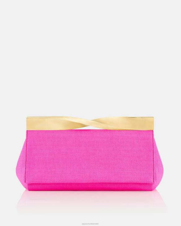 Aquazzura Twist Clutch Fuchsia 8TLF395