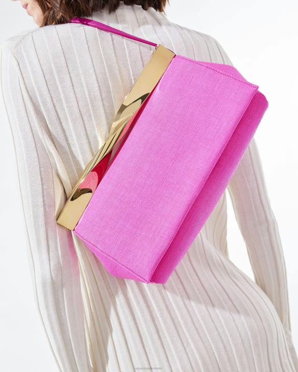 Aquazzura Twist Clutch Fuchsia 8TLF395