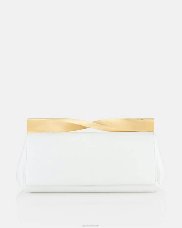 Aquazzura Twist Clutch WHITE 8TLF375