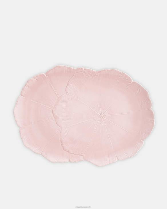 Aquazzura Cherry Blossom Oval Platter PINK 8TLF495