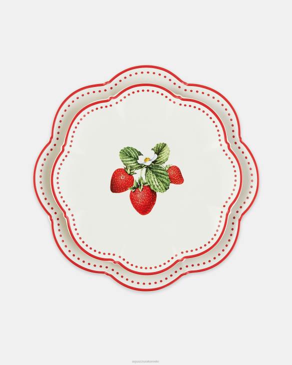 Aquazzura Tutti Frutti Dessert Plate RED 8TLF508