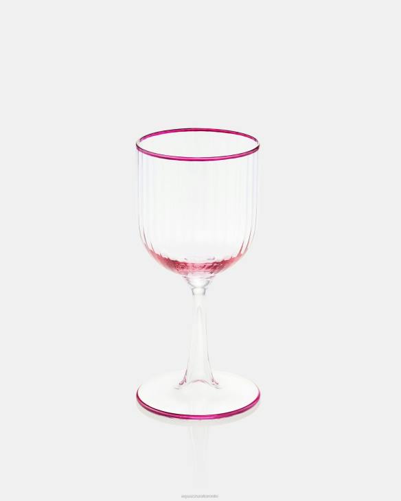 Aquazzura Striped Red Wine Glass PINK 8TLF542