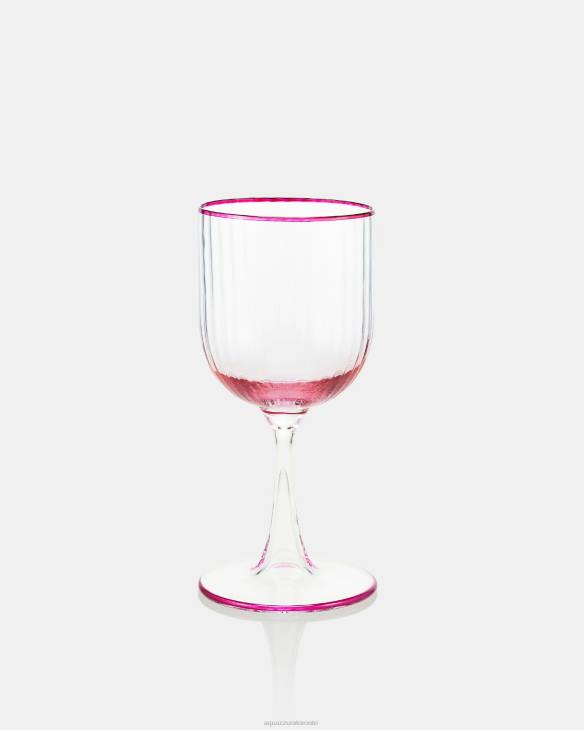 Aquazzura Striped Red Wine Glass PINK 8TLF542