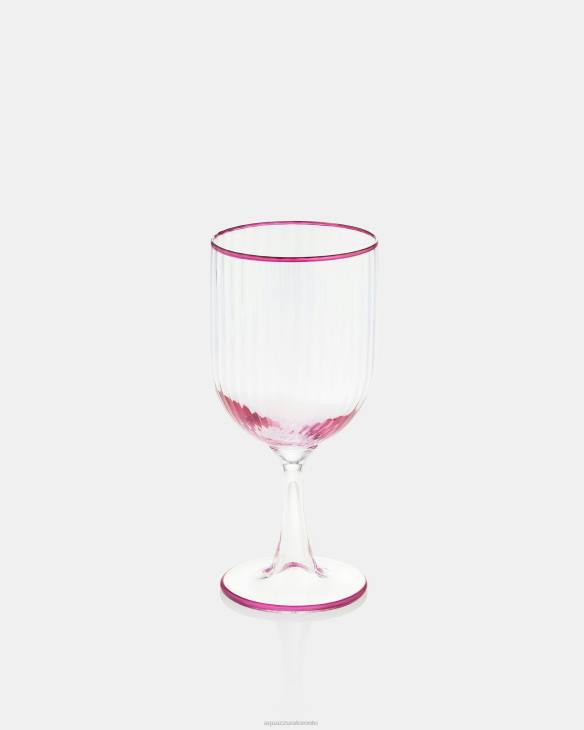 Aquazzura Striped White Wine Glass PINK 8TLF541