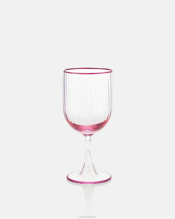 Aquazzura Striped White Wine Glass PINK 8TLF541