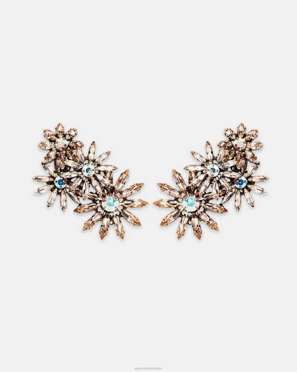 Aquazzura Crystal Margarita Earrings BRONZE 8TLF327