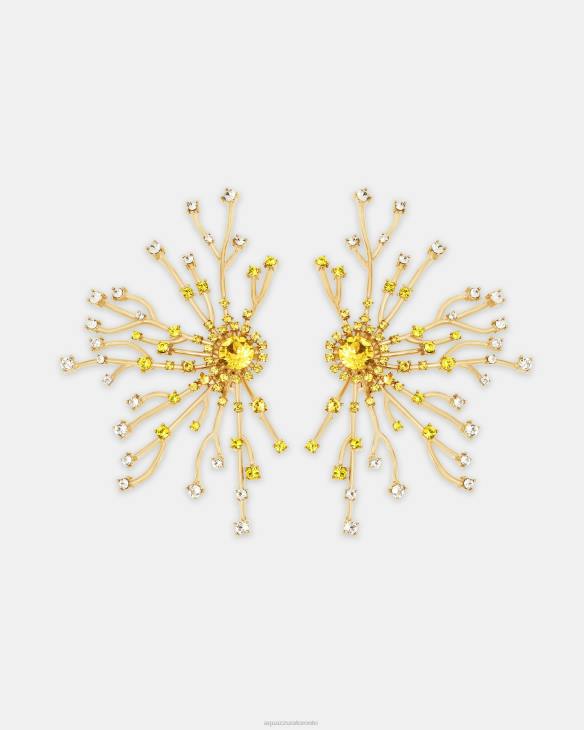 Aquazzura Crystal Roots Earrings GOLD 8TLF342