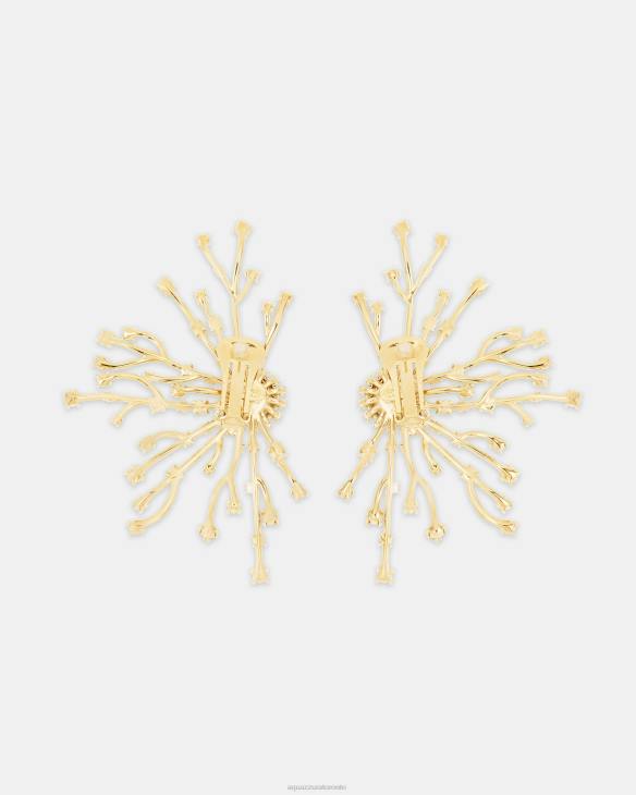 Aquazzura Crystal Roots Earrings GOLD 8TLF342