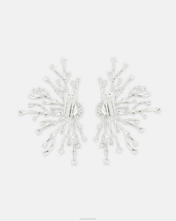 Aquazzura Crystal Roots Earrings SILVER 8TLF455