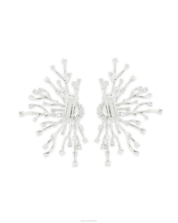 Aquazzura Crystal Roots Earrings SILVER 8TLF455