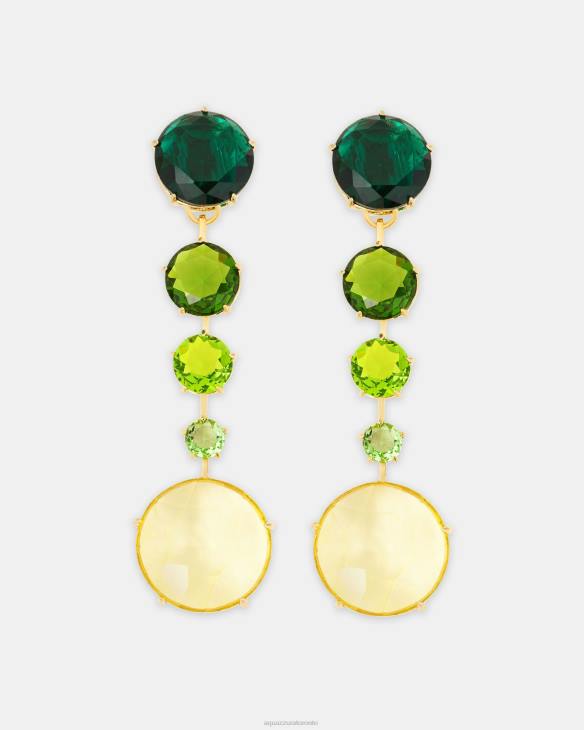 Aquazzura Galactic Crystal Degrade Earrings GREEN 8TLF316