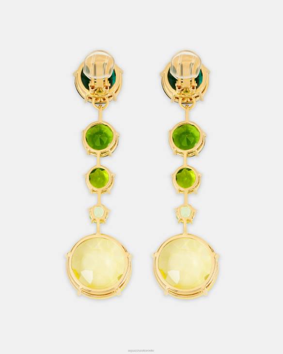 Aquazzura Galactic Crystal Degrade Earrings GREEN 8TLF316