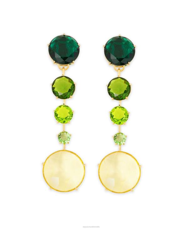 Aquazzura Galactic Crystal Degrade Earrings GREEN 8TLF316