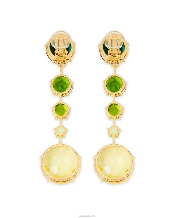 Aquazzura Galactic Crystal Degrade Earrings GREEN 8TLF316