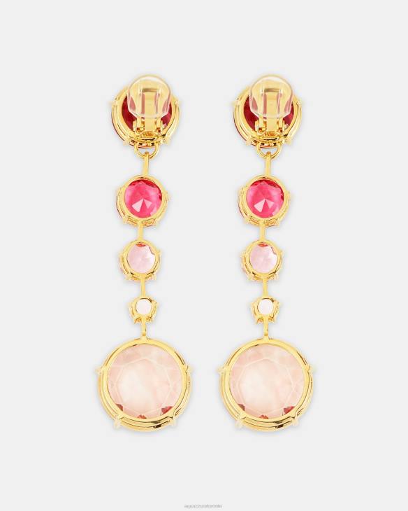 Aquazzura Galactic Crystal Degrade Earrings PINK 8TLF321