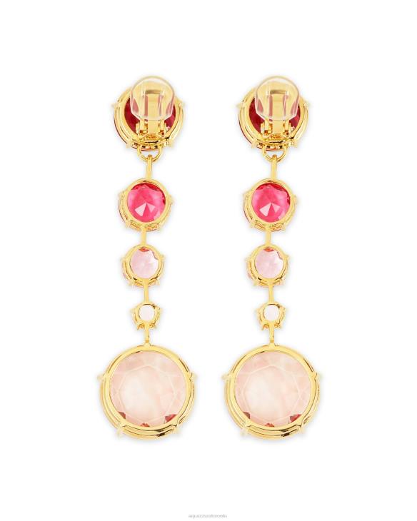 Aquazzura Galactic Crystal Degrade Earrings PINK 8TLF321