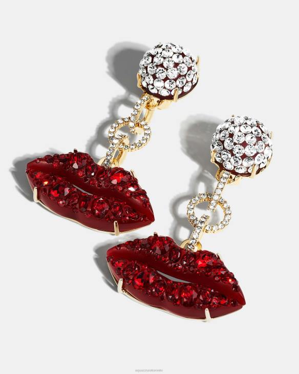 Aquazzura Kiss Me Earrings RED 8TLF438