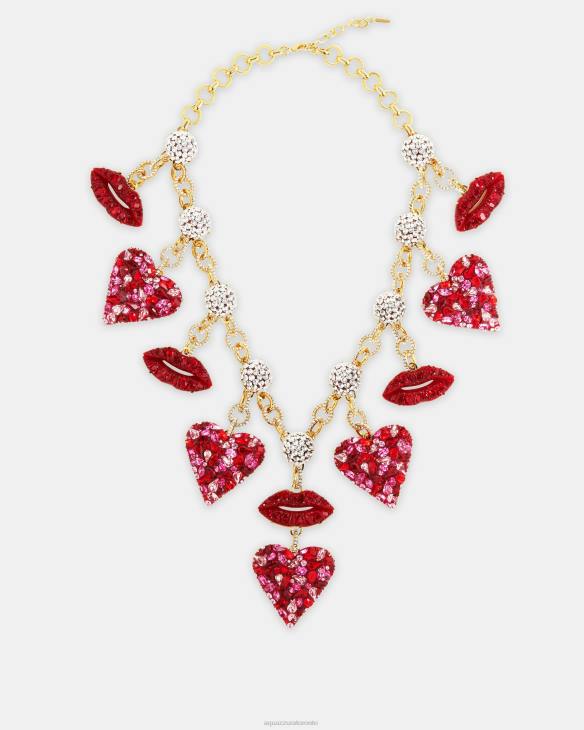 Aquazzura Kiss Me Heart Necklace RED 8TLF443