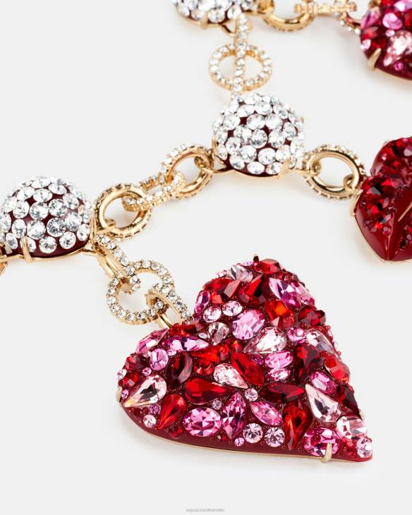 Aquazzura Kiss Me Heart Necklace RED 8TLF443