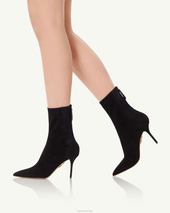 Aquazzura Saint Honore Bootie 85 BLACK 8TLF295