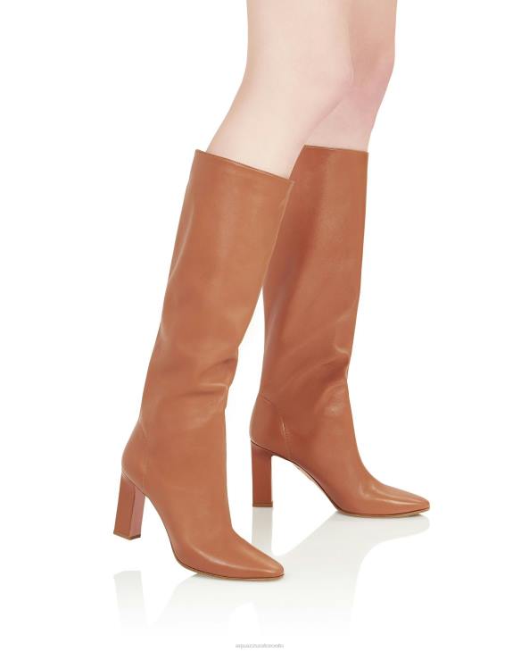 Aquazzura Manzoni Boot 85 BROWN 8TLF302