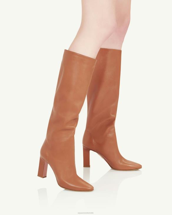 Aquazzura Manzoni Boot 85 BROWN 8TLF302