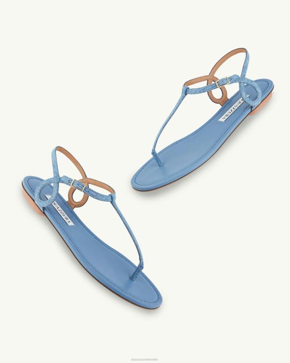 Aquazzura Almost Bare Sandal Flat BLUE 8TLF26