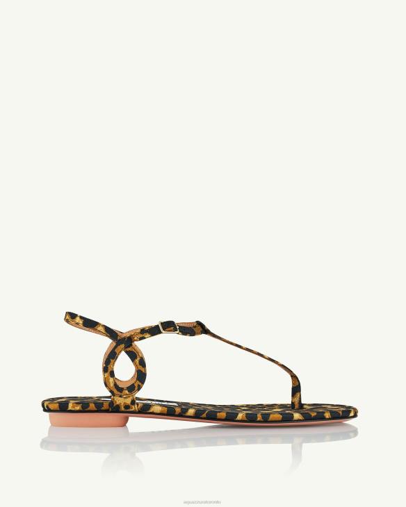 Aquazzura Almost Bare Sandal Flat LEOPARD 8TLF4