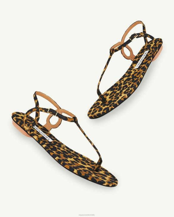 Aquazzura Almost Bare Sandal Flat LEOPARD 8TLF4