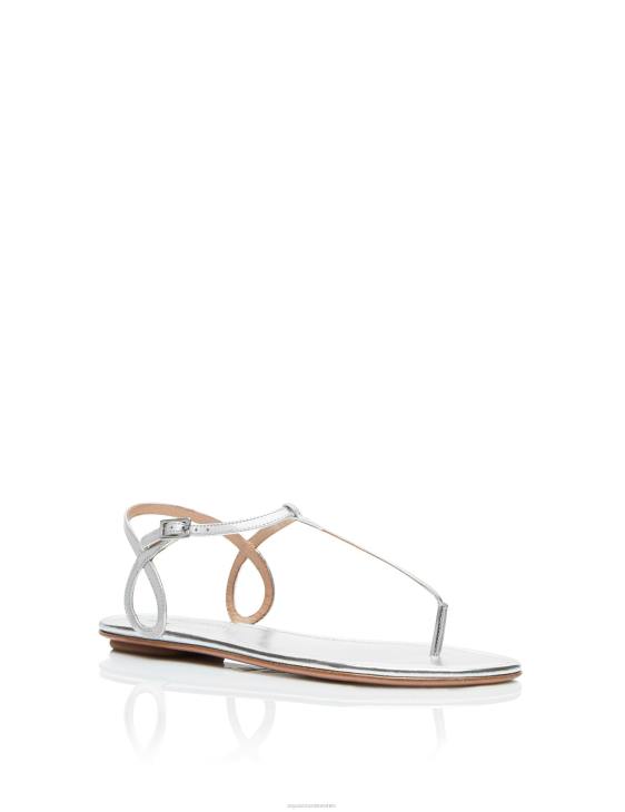 Aquazzura Almost Bare Sandal Flat SILVER 8TLF95