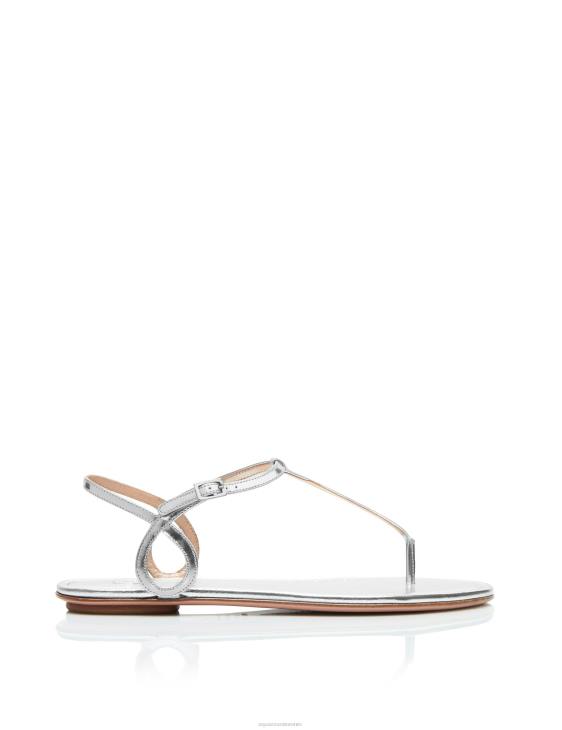 Aquazzura Almost Bare Sandal Flat SILVER 8TLF95