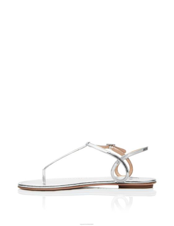 Aquazzura Almost Bare Sandal Flat SILVER 8TLF95