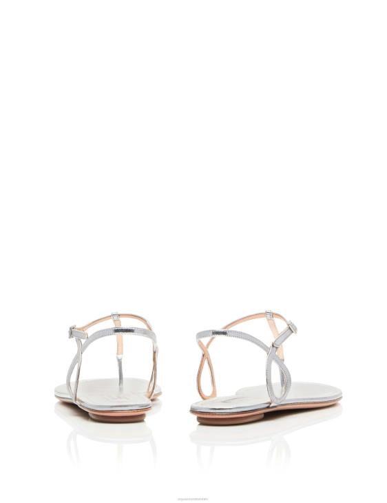 Aquazzura Almost Bare Sandal Flat SILVER 8TLF95