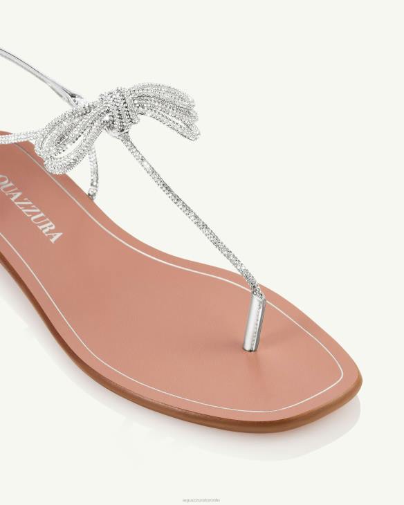 Aquazzura Capri Nights Sandal Flat SILVER 8TLF166