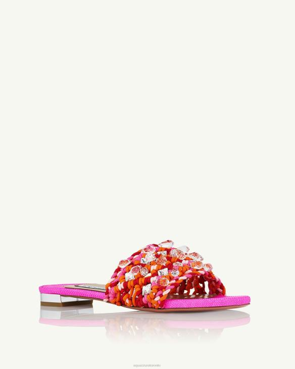 Aquazzura Crystal Cote Flat FUCHSIA 8TLF245