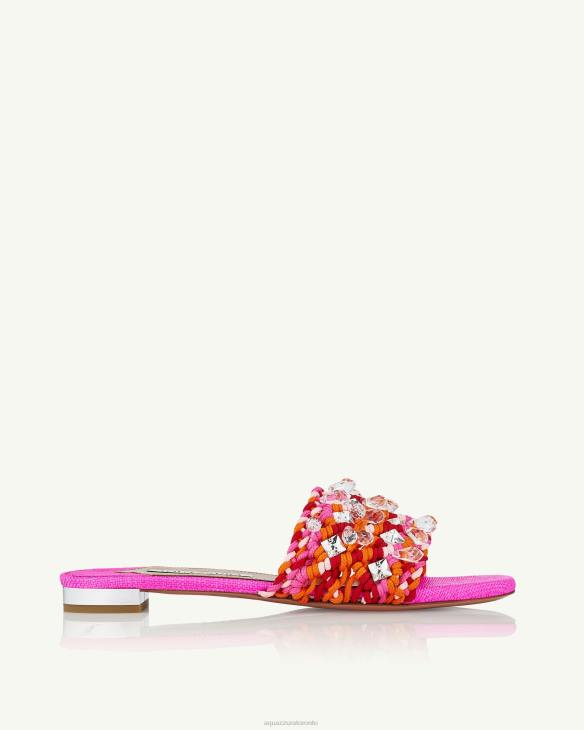 Aquazzura Crystal Cote Flat FUCHSIA 8TLF245