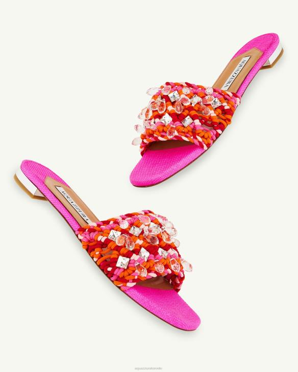 Aquazzura Crystal Cote Flat FUCHSIA 8TLF245